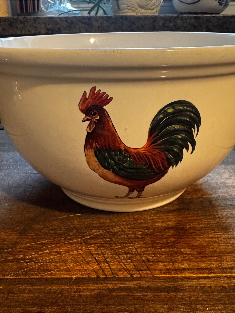 Vintage BIA Cordon Bleu Bia Farmhouse rooster mixing bowl Large